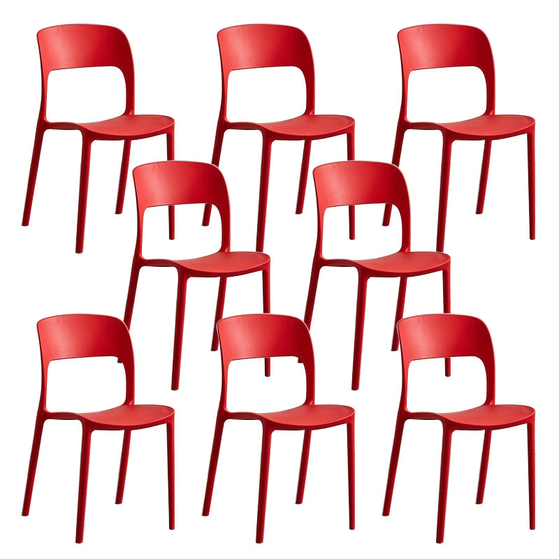 Home Side Chair Stackable Contemporary Open Back Plastic Dining Room Chair