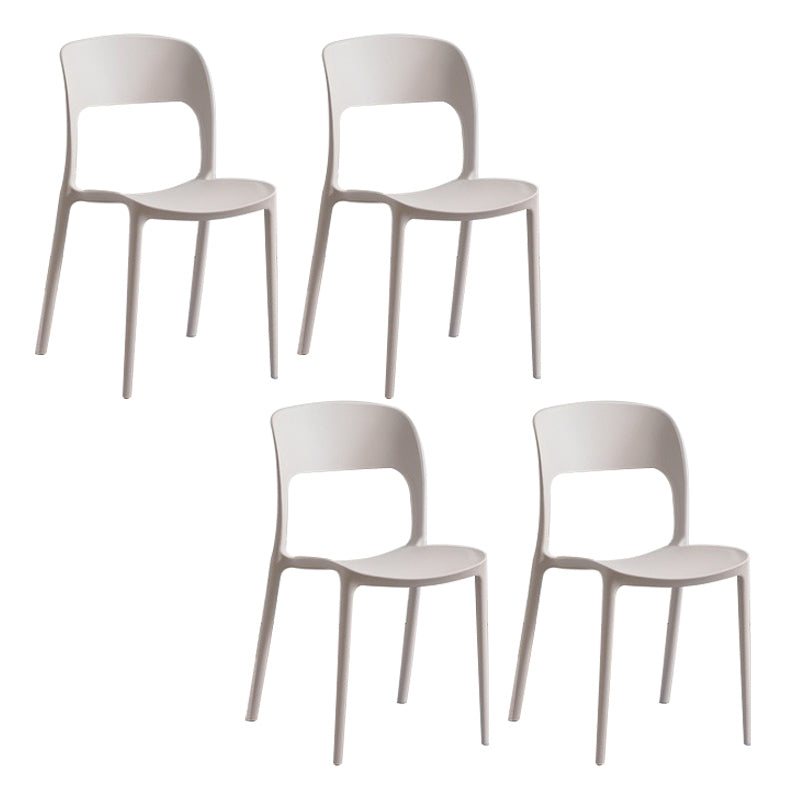 Home Side Chair Stackable Contemporary Open Back Plastic Dining Room Chair