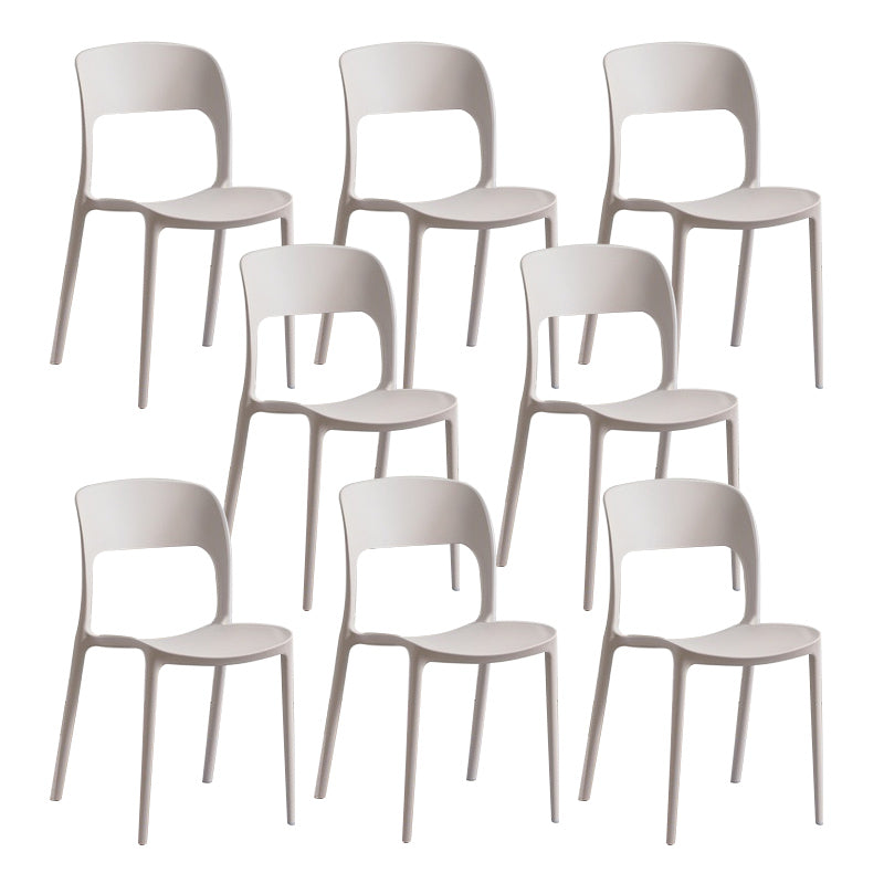 Home Side Chair Stackable Contemporary Open Back Plastic Dining Room Chair