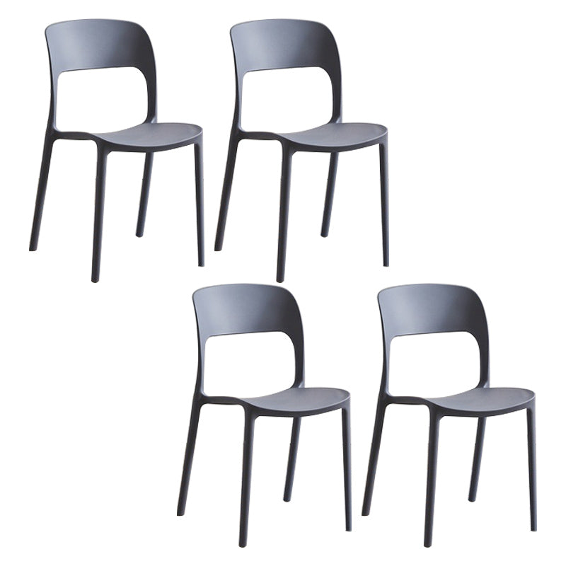 Home Side Chair Stackable Contemporary Open Back Plastic Dining Room Chair