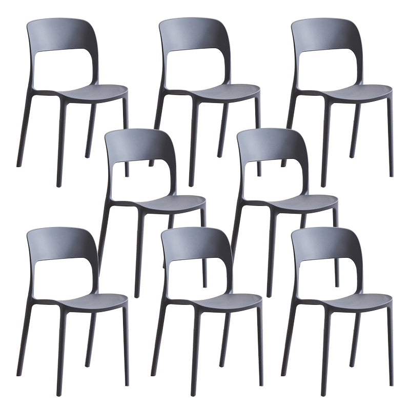 Home Side Chair Stackable Contemporary Open Back Plastic Dining Room Chair