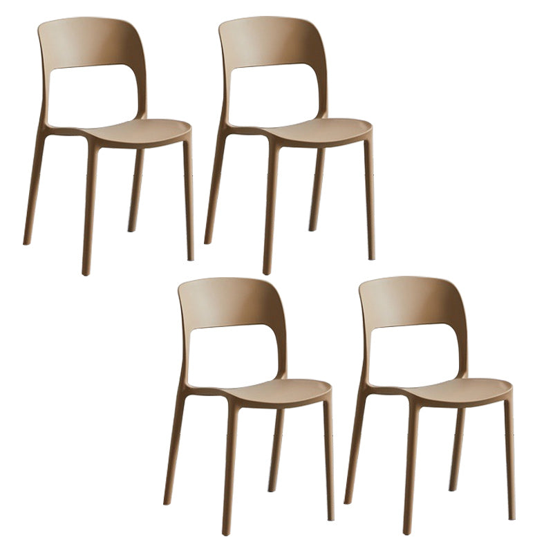 Home Side Chair Stackable Contemporary Open Back Plastic Dining Room Chair