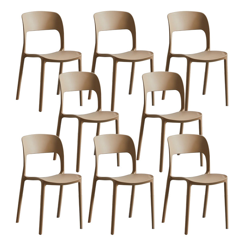 Home Side Chair Stackable Contemporary Open Back Plastic Dining Room Chair