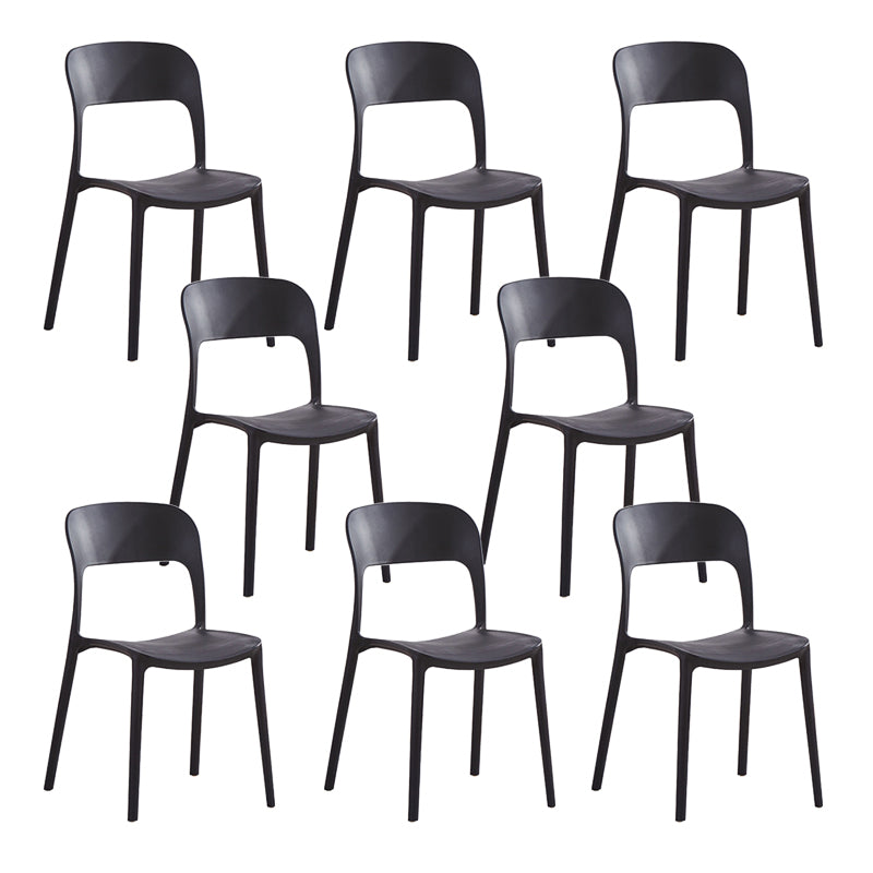 Home Side Chair Stackable Contemporary Open Back Plastic Dining Room Chair