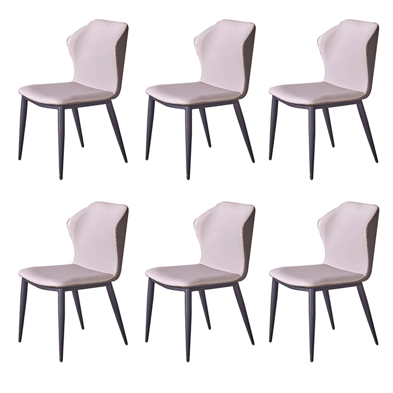 Metal Contemporary Dining Room Chair Metallic Finish Wingback Side Chair