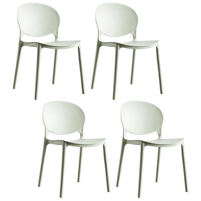 Plastic Contemporary Dining Room Chair Open Back Home Stackable Side Chair