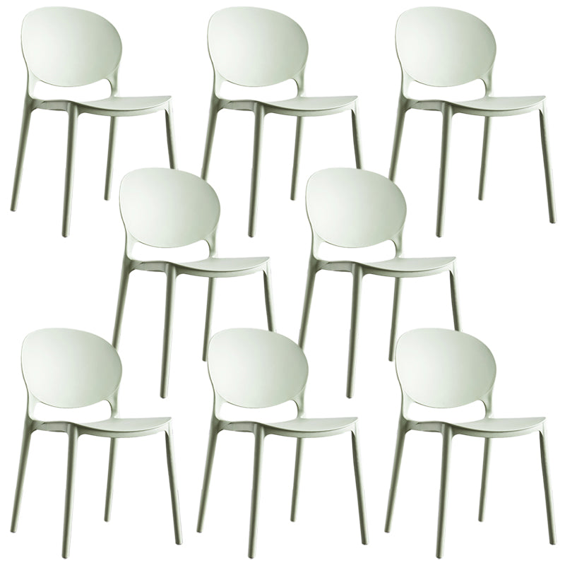 Plastic Contemporary Dining Room Chair Open Back Home Stackable Side Chair