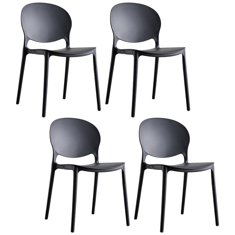 Plastic Contemporary Dining Room Chair Open Back Home Stackable Side Chair