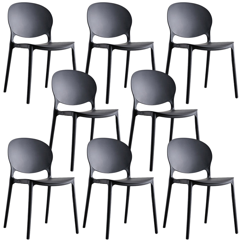 Plastic Contemporary Dining Room Chair Open Back Home Stackable Side Chair