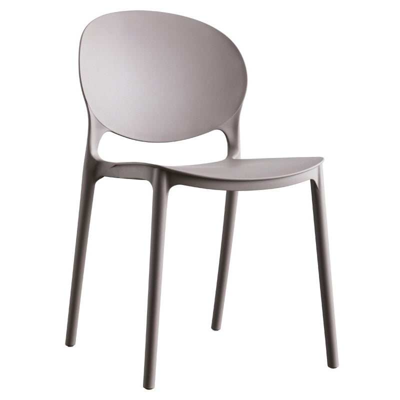 Plastic Contemporary Dining Room Chair Open Back Home Stackable Side Chair