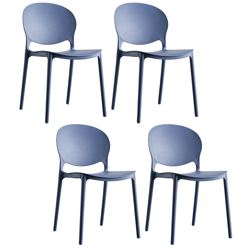 Plastic Contemporary Dining Room Chair Open Back Home Stackable Side Chair