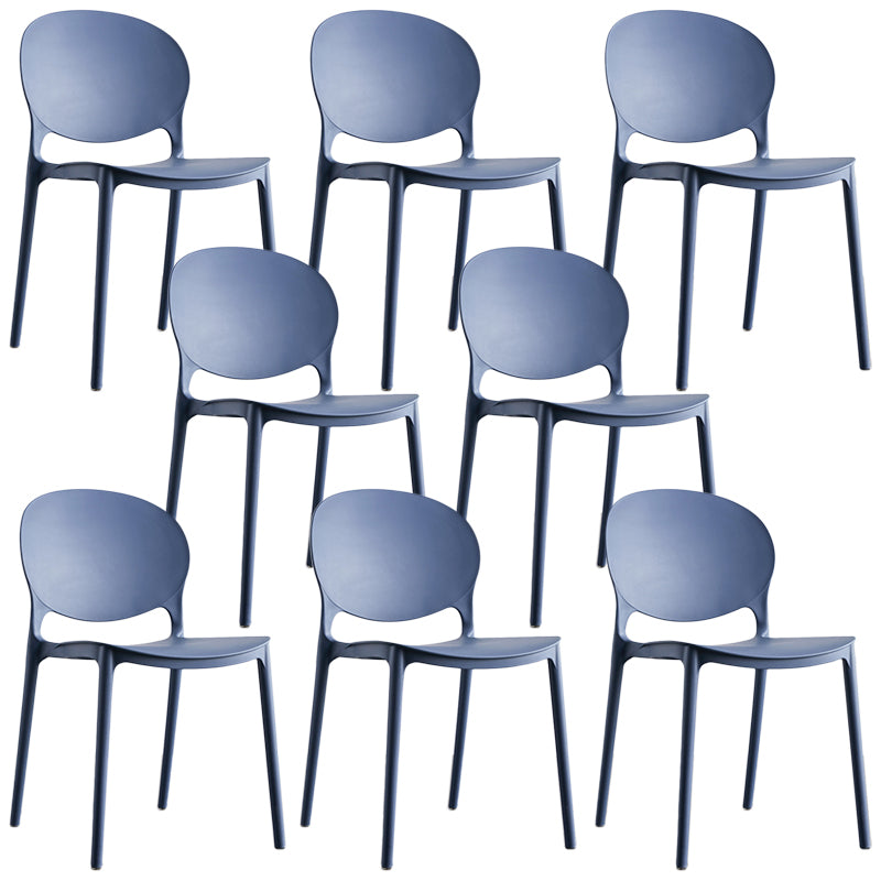 Plastic Contemporary Dining Room Chair Open Back Home Stackable Side Chair