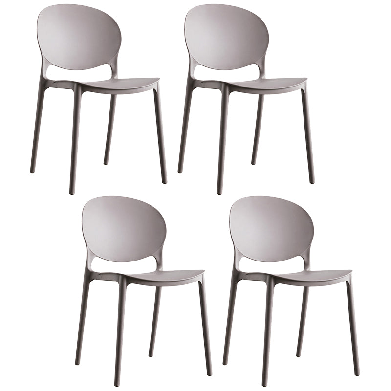 Plastic Contemporary Dining Room Chair Open Back Home Stackable Side Chair