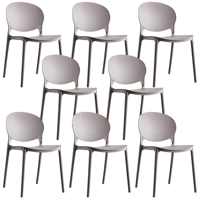 Plastic Contemporary Dining Room Chair Open Back Home Stackable Side Chair