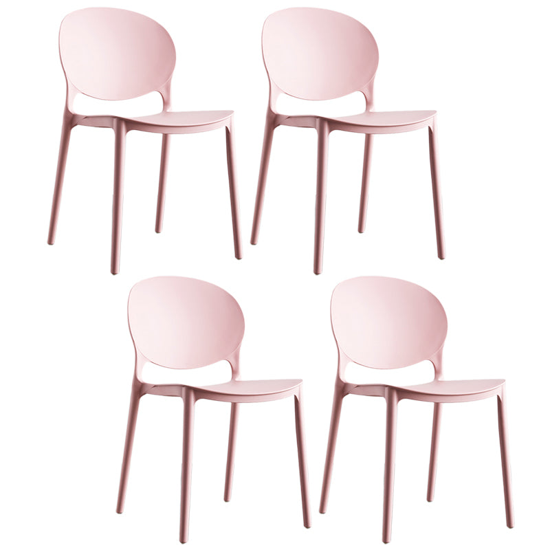 Plastic Contemporary Dining Room Chair Open Back Home Stackable Side Chair