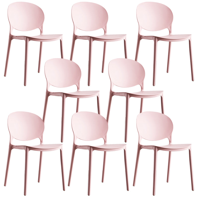 Plastic Contemporary Dining Room Chair Open Back Home Stackable Side Chair