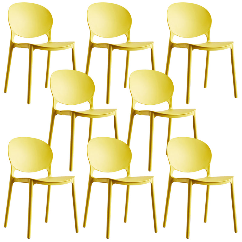 Plastic Contemporary Dining Room Chair Open Back Home Stackable Side Chair