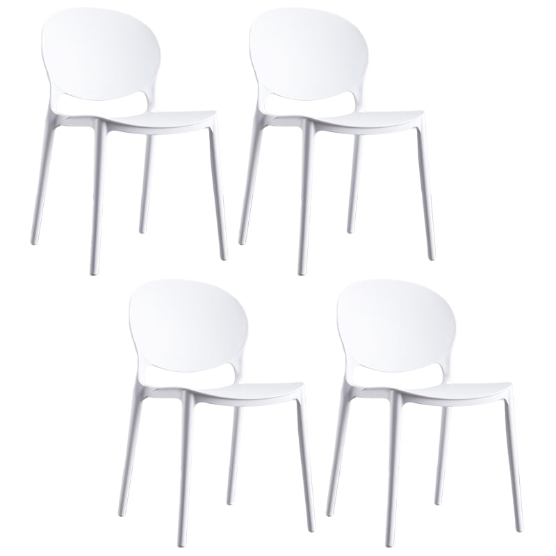 Plastic Contemporary Dining Room Chair Open Back Home Stackable Side Chair