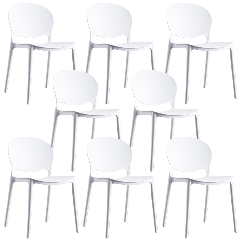 Plastic Contemporary Dining Room Chair Open Back Home Stackable Side Chair