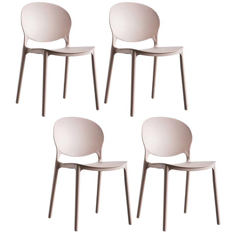 Plastic Contemporary Dining Room Chair Open Back Home Stackable Side Chair