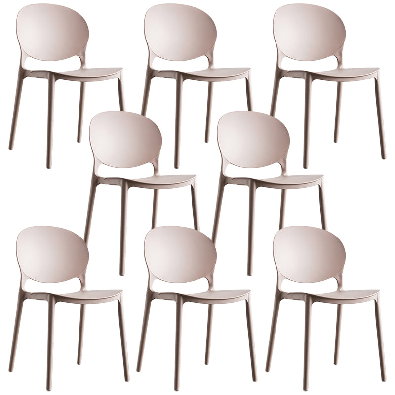 Plastic Contemporary Dining Room Chair Open Back Home Stackable Side Chair