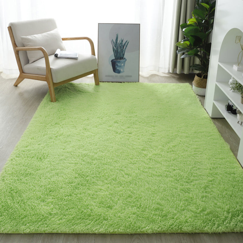 Multi-Color Soft Shag Rug Stylish Solid Carpet Polyester Friendly Washable Rug for Living Room