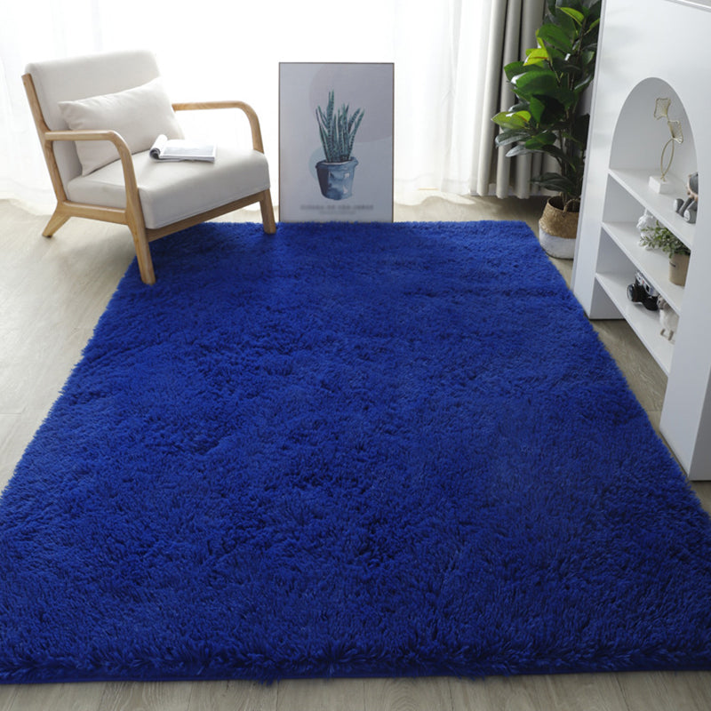 Multi-Color Soft Shag Rug Stylish Solid Carpet Polyester Friendly Washable Rug for Living Room