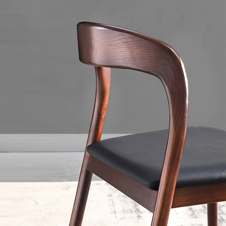 Modern Kitchen Leather Square Dining Chair Open Back Dining Side Chair