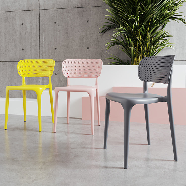 Plastic Contemporary Side Chair Open Back Dining Chairs for Dining Room