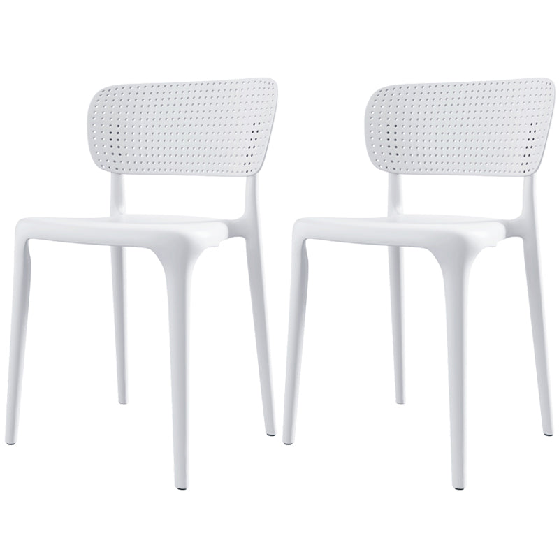 Plastic Contemporary Side Chair Open Back Dining Chairs for Dining Room