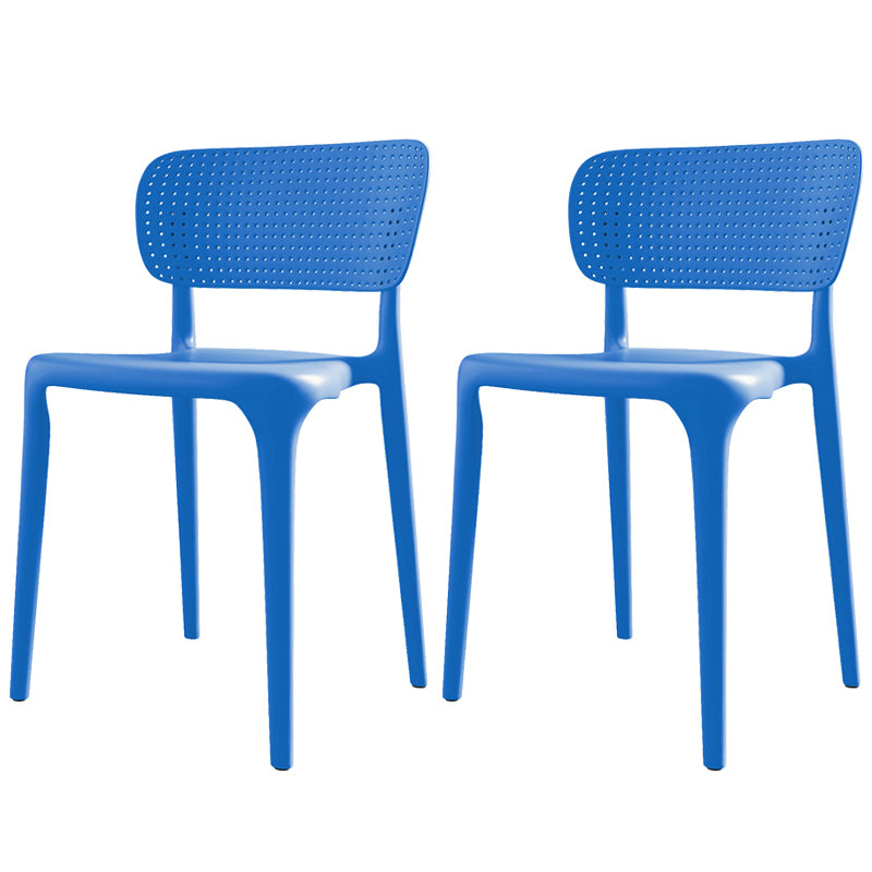 Plastic Contemporary Side Chair Open Back Dining Chairs for Dining Room