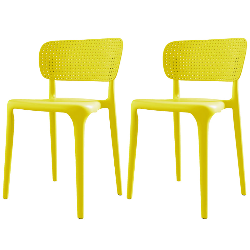 Plastic Contemporary Side Chair Open Back Dining Chairs for Dining Room