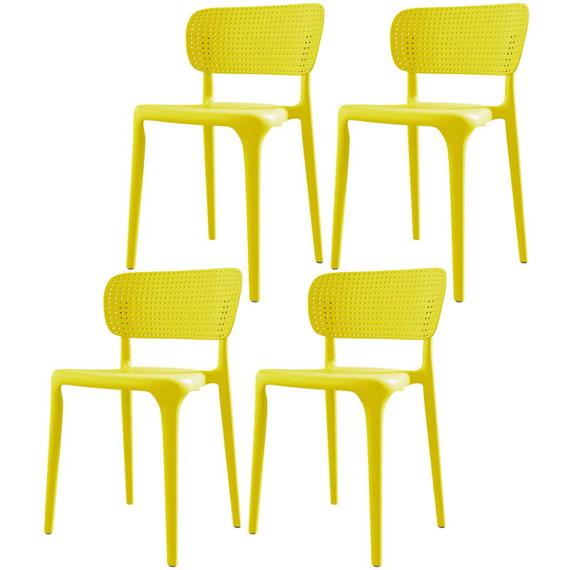 Plastic Contemporary Side Chair Open Back Dining Chairs for Dining Room