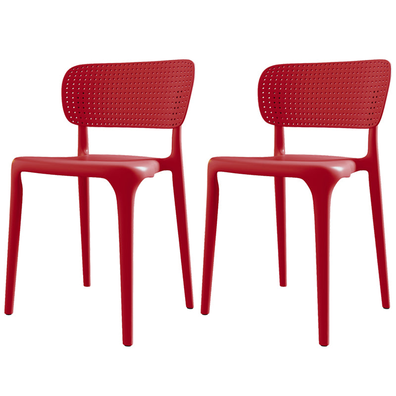 Plastic Contemporary Side Chair Open Back Dining Chairs for Dining Room