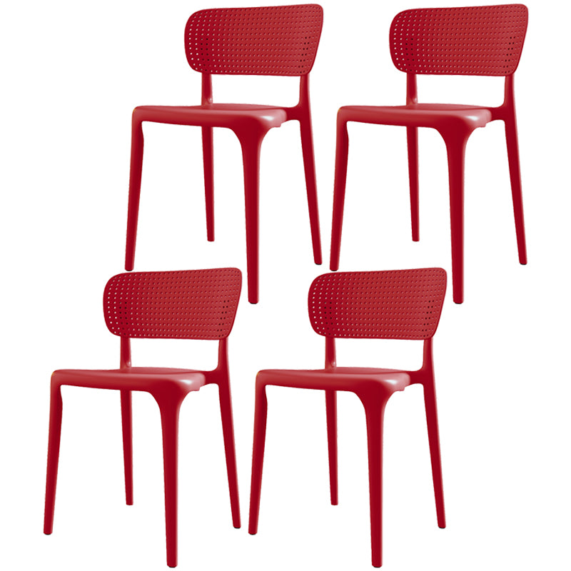 Plastic Contemporary Side Chair Open Back Dining Chairs for Dining Room