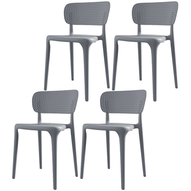 Plastic Contemporary Side Chair Open Back Dining Chairs for Dining Room