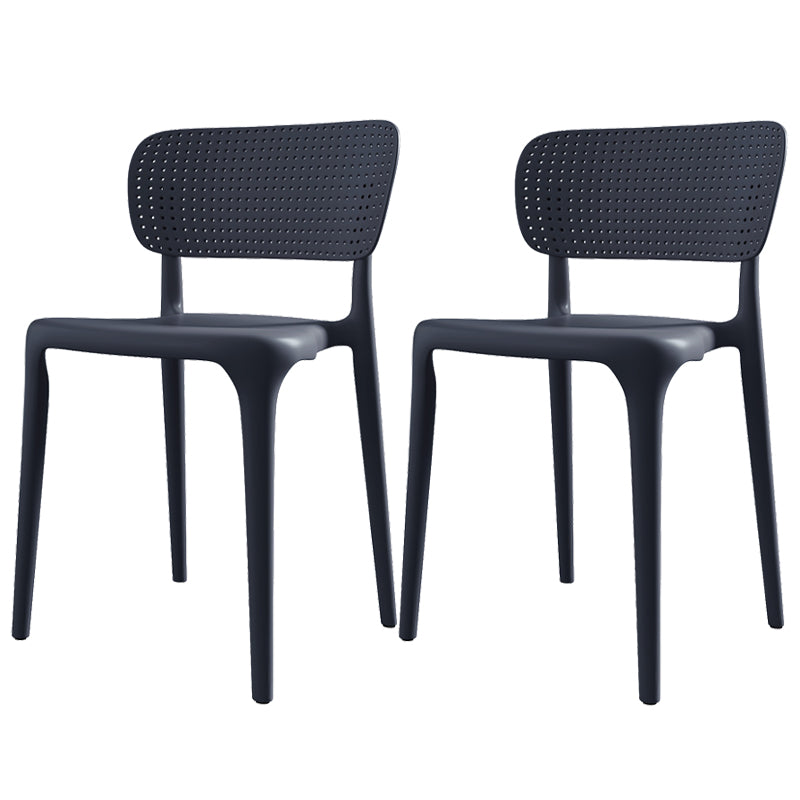 Plastic Contemporary Side Chair Open Back Dining Chairs for Dining Room