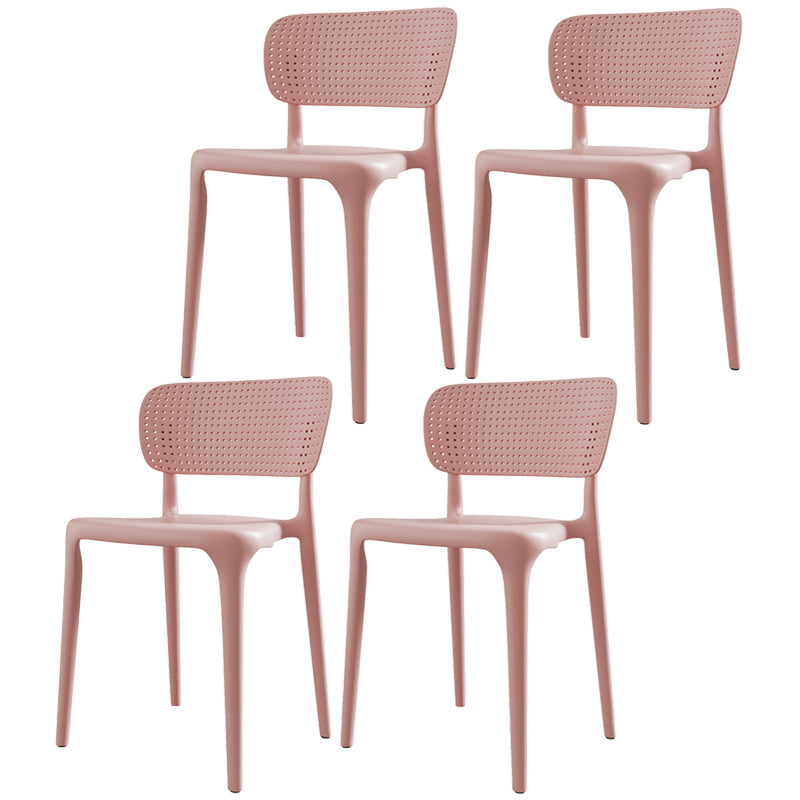 Plastic Contemporary Side Chair Open Back Dining Chairs for Dining Room