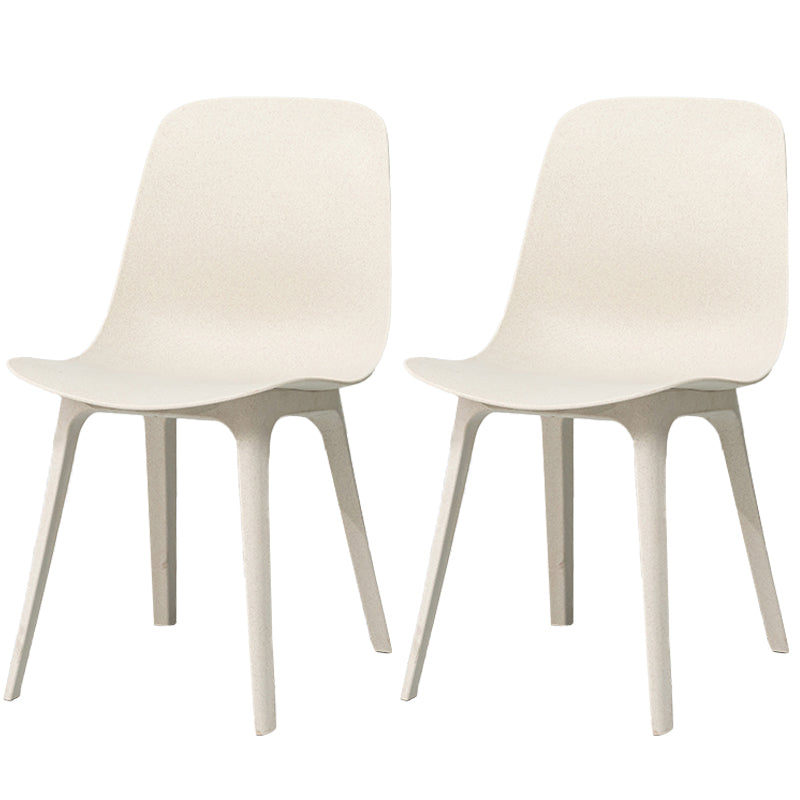 Contemporary Style Plastic Dining Side Chair Dining Room Armless Chair