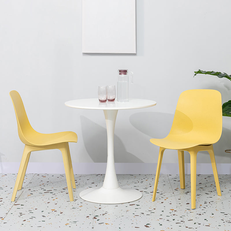 Contemporary Style Plastic Dining Side Chair Dining Room Armless Chair