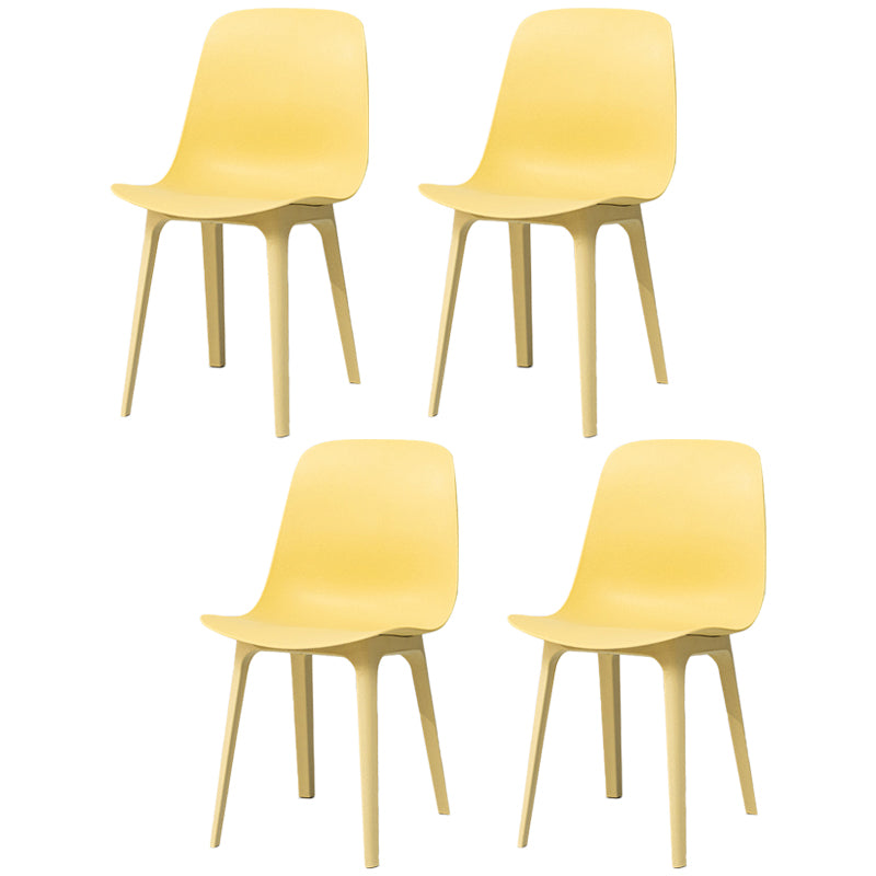 Contemporary Style Plastic Dining Side Chair Dining Room Armless Chair