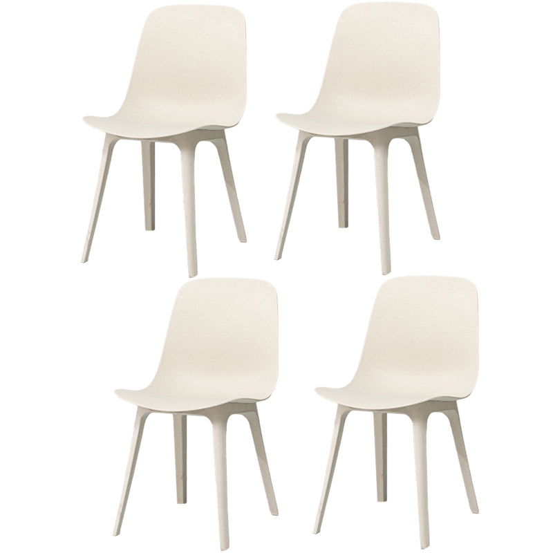 Contemporary Style Plastic Dining Side Chair Dining Room Armless Chair