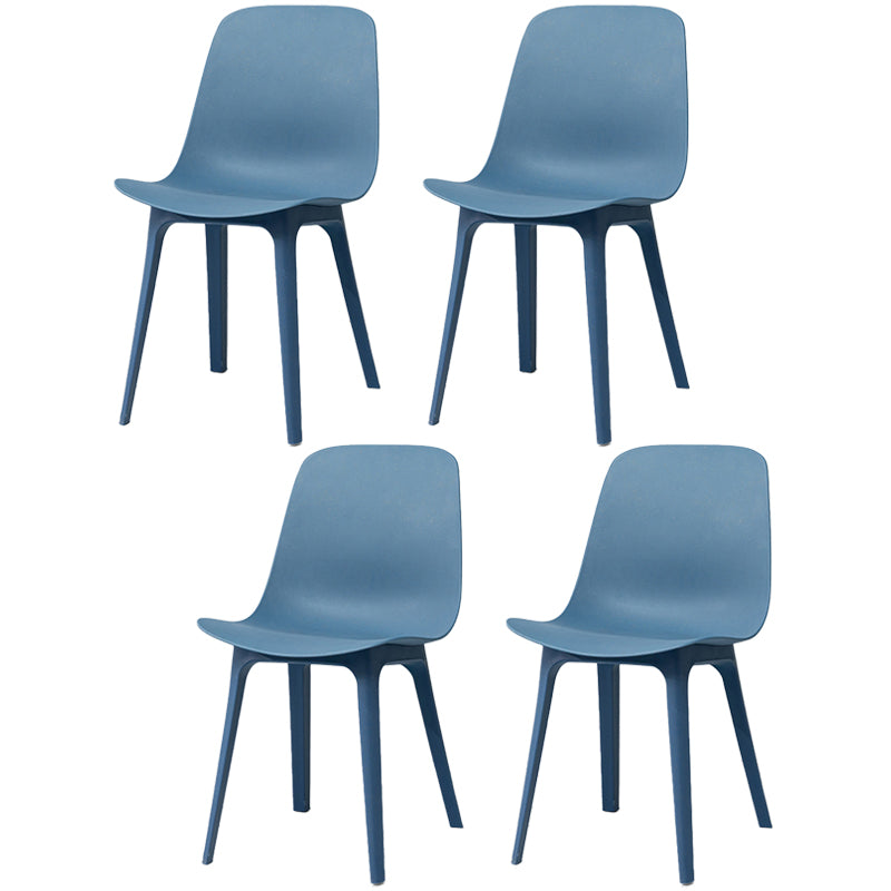 Contemporary Style Plastic Dining Side Chair Dining Room Armless Chair