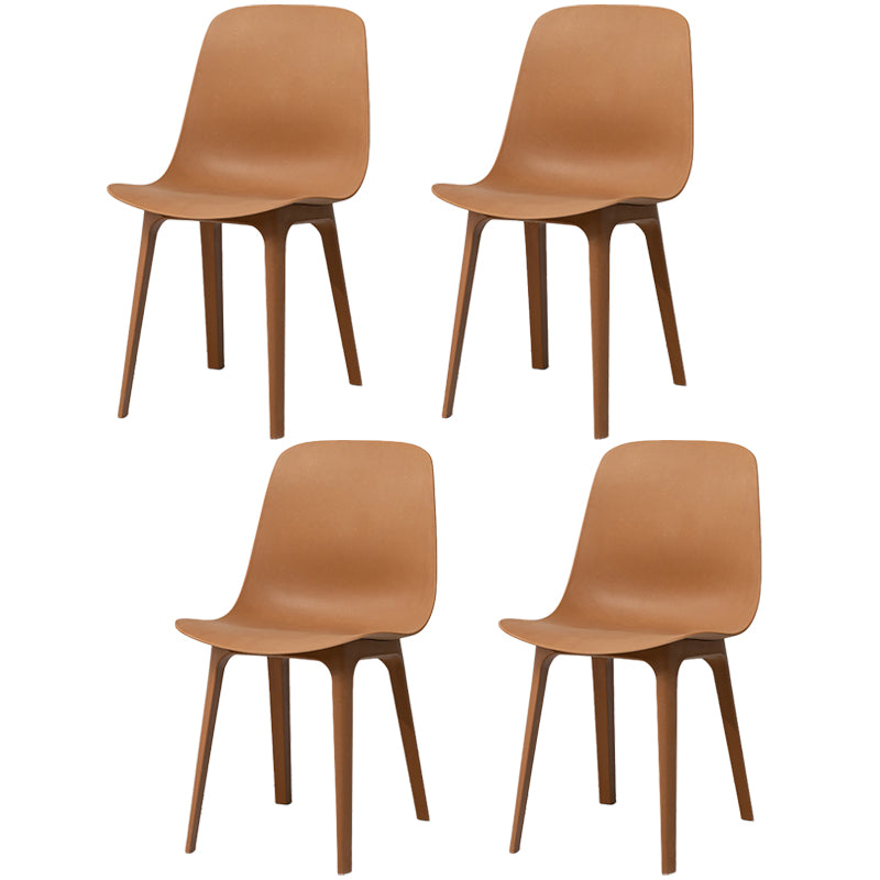 Contemporary Style Plastic Dining Side Chair Dining Room Armless Chair