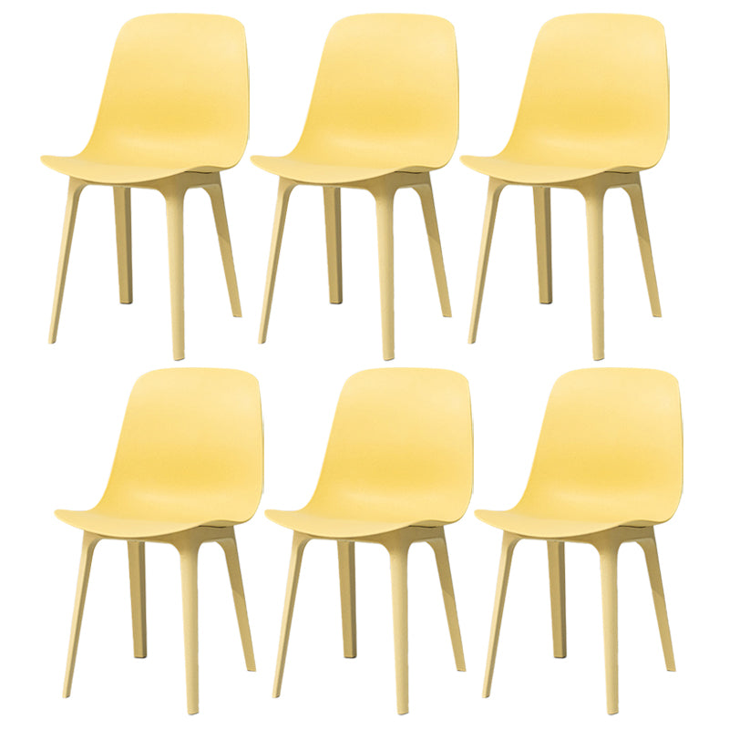 Contemporary Style Plastic Dining Side Chair Dining Room Armless Chair