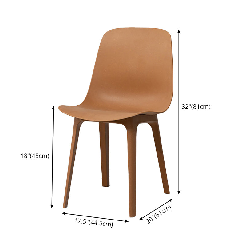 Contemporary Style Plastic Dining Side Chair Dining Room Armless Chair