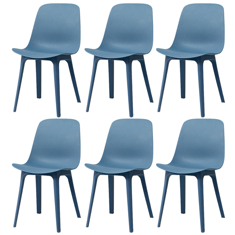 Contemporary Style Plastic Dining Side Chair Dining Room Armless Chair