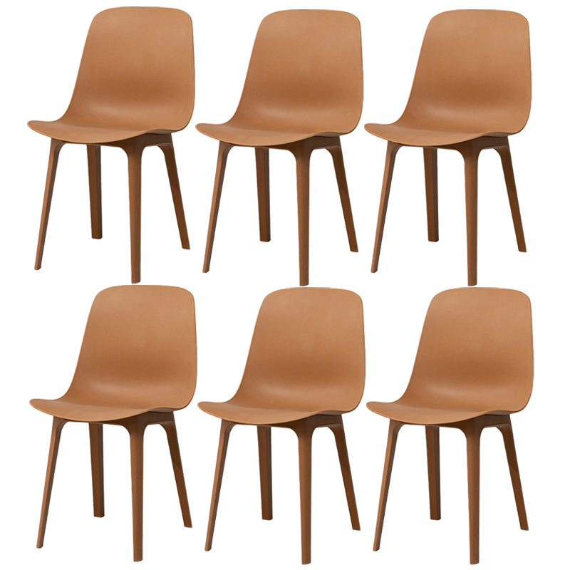 Contemporary Style Plastic Dining Side Chair Dining Room Armless Chair