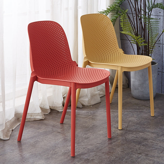 Dining Room Stacking Dining Chair Contemporary Style Plastic Side Chair