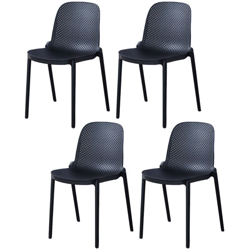 Dining Room Stacking Dining Chair Contemporary Style Plastic Side Chair